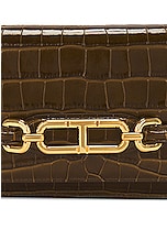TOM FORD Stamped Croc Whitney Small Shoulder Bag in Khaki, view 8, click to view large image.