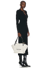 TOM FORD Amalfi Medium Tote Bag in Rope & Black, view 2, click to view large image.