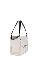 TOM FORD Amalfi Medium Tote Bag in Rope & Black, view 4, click to view large image.