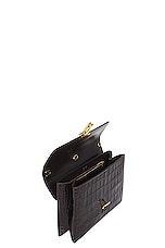 TOM FORD Stamped Croc Monarch Medium Shoulder Bag in Espresso, view 5, click to view large image.