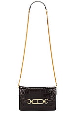 TOM FORD Croco Small Shoulder Bag in Espresso, view 1, click to view large image.
