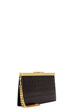 TOM FORD Shiny Croco Clutch in Espresso, view 5, click to view large image.