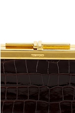 TOM FORD Shiny Croco Clutch in Espresso, view 8, click to view large image.