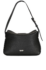 TOM FORD TF Grain Leather Mini Hobo Bag in Black, view 2, click to view large image.