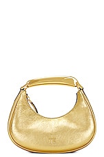 TOM FORD Laminated Bianca Mini Hobo Bag in Gold, view 1, click to view large image.