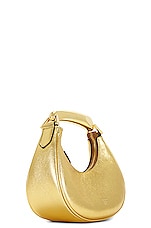 TOM FORD Laminated Bianca Mini Hobo Bag in Gold, view 4, click to view large image.
