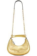 TOM FORD Laminated Bianca Mini Hobo Bag in Gold, view 6, click to view large image.