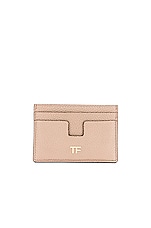 TOM FORD Classic TF Card Holder in Silk Taupe, view 1, click to view large image.