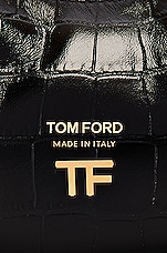 TOM FORD Stamped Croc Bianca Mini Hobo Bag in Black, view 8, click to view large image.