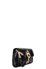 TOM FORD Stamped Croc Carine Wristlet Clutch in Black, view 4, click to view large image.