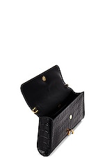 TOM FORD Stamped Croc Carine Wristlet Clutch in Black, view 5, click to view large image.