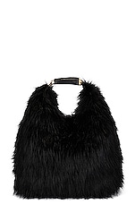 TOM FORD Faux Fur Bianca Large Hobo Bag in Black, view 1, click to view large image.
