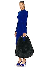 TOM FORD Faux Fur Bianca Large Hobo Bag in Black, view 2, click to view large image.