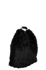 TOM FORD Faux Fur Bianca Large Hobo Bag in Black, view 4, click to view large image.
