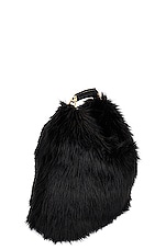 TOM FORD Faux Fur Bianca Large Hobo Bag in Black, view 5, click to view large image.
