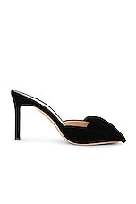 TOM FORD Velvet Brigitte 85mm Mule in Black, view 1, click to view large image.