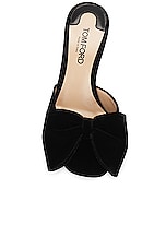TOM FORD Velvet Brigitte 85mm Mule in Black, view 4, click to view large image.