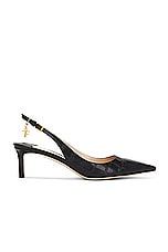 TOM FORD Stamped Croc Angelina 55mm Slingback Pump in Black, view 1, click to view large image.