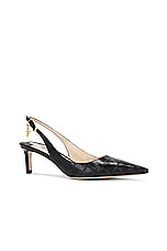 TOM FORD Stamped Croc Angelina 55mm Slingback Pump in Black, view 2, click to view large image.