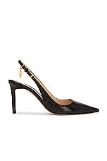 TOM FORD Stamped Croc 85 Slingback Pump in Espresso, view 1, click to view large image.