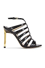 TOM FORD Stamped Croc 105 Sandal in Black, view 1, click to view large image.