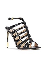 TOM FORD Stamped Croc 105 Sandal in Black, view 2, click to view large image.