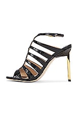 TOM FORD Stamped Croc 105 Sandal in Black, view 5, click to view large image.