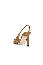 TOM FORD Stamped Croc 85 Slingback Pump in Khaki, view 3, click to view large image.