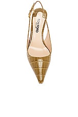 TOM FORD Stamped Croc 85 Slingback Pump in Khaki, view 4, click to view large image.