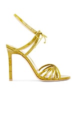 TOM FORD Glossy Stamped Croc 105 Sandal in Chartreus, view 1, click to view large image.
