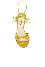 TOM FORD Glossy Stamped Croc 105 Sandal in Chartreus, view 4, click to view large image.