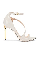 TOM FORD Newton 105mm Shiny Ayers Sandal in Pearl Grey, view 1, click to view large image.