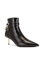 TOM FORD Padlock Ankle Boot 55 in Black, view 2, click to view large image.