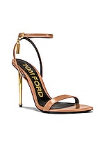 TOM FORD Naked Padlock 105 Sandal in Flesh, view 2, click to view large image.