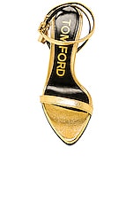 TOM FORD Mirror Naked Padlock 105 Sandal in Gold, view 4, click to view large image.