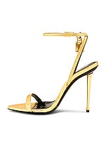 TOM FORD Mirror Naked Padlock 105 Sandal in Gold, view 5, click to view large image.