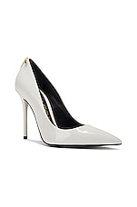 TOM FORD Patent Iconic T Pump 105 in White, view 2, click to view large image.