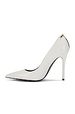 TOM FORD Patent Iconic T Pump 105 in White, view 5, click to view large image.