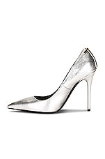 TOM FORD Laminated Iconic T Pump 105 in Silver, view 5, click to view large image.