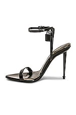 TOM FORD Patent Padlock Pointy Naked 105 Sandal in Black, view 5, click to view large image.