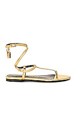 TOM FORD Padlock Thong Sandal in Gold, view 1, click to view large image.