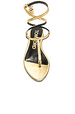 TOM FORD Padlock Thong Sandal in Gold, view 4, click to view large image.