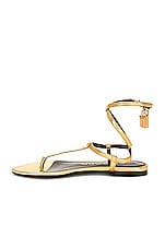 TOM FORD Padlock Thong Sandal in Gold, view 5, click to view large image.