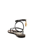 TOM FORD Padlock Thong Sandal in Black, view 3, click to view large image.