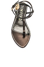 TOM FORD Padlock Thong Sandal in Black, view 4, click to view large image.