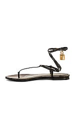 TOM FORD Padlock Thong Sandal in Black, view 5, click to view large image.