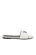 TOM FORD Stamped Croc TF Slide in White, view 1, click to view large image.