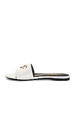 TOM FORD Stamped Croc TF Slide in White, view 5, click to view large image.