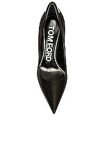 TOM FORD Crystal Stones Iconic T Pump in Black & Crystal, view 4, click to view large image.