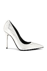 TOM FORD Printed Lizard Iconic T Pump in Silver, view 1, click to view large image.